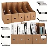 DAJAVE Magazine File 10 Stück Zeitschriftensammler aus Kraftpapier Stehsammler A4 Pappe, Stehordner Pappe A4, Schreibtisch Organizer für Datei Ordner Schreibwaren Bürobedarf,einfache Lagerung