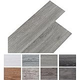 INMOZATA 5,02m²/ 36 Fliesen PVC Bodenbelag Selbstklebend Vinylboden Selbstklebend PVC Laminat -91,5 x 15,2cm -Dicke 2 mm Rutschfeste Wasserfest Schneidbar (Braungrau)