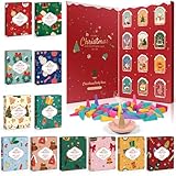 Scent-Hi Räucherkegel Weihnachten 96st, Räucherkerzen Adventskalender, 12 Duftnoten, Raumduft Geschenkset für Weihnachten für SPA und Meditation