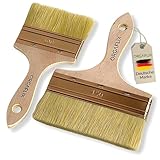 ORGAFLIX Flächenstreicher 150mm + 100mm für Öl, Lacke, Lasur, Beizen, Acryl, Kreidefarbe - Perfekt für große Flächen, Lasurpinsel Holz außen, Ölpinsel Holz, Flachpinsel, Lackpinsel, Pinselset