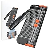 Meafeng® Papierschneider A4 mit 2 Klingen Papier Schneidemaschine Schneidegerät Papier Cutter mit Automatischer Sicherheit Schutz und Verlängerungslineal, Fotos, Coupons und Etiketten (Schwarz)