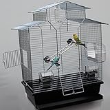 XXL-Heimtiercenter Vogelkäfig,Wellensittichkäfig,Exotenkäfig,60 cm Vogelkäfig Vogelbauer Wellensittich Kanarien Voliere Vogelhaus Käfig IZA 2 II schwarz