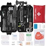 Außen Notfall Survival Kit 70 in 1, Professionelles Notfall Set Outdoor Zuhause, Premium Set Messer Outdoor Ausrüstung, Überlebensausrüstung, für Camping, Bushcraft, Wandern, Jagde, Abenteuer, Männer