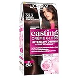 L'Oréal Paris Coloration ohne Ammoniak und ohne Silikone, Pflegende Intensivtönung mit Glanz-Reflex-Balsam, Casting Crème Gloss Haarfarbe, Nr. 323 Dunkle Schokolade (Braun), 1 Stück
