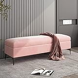 Hochwertige Sitzbank aus Samt für Schlafzimmer, gepolstertes Ende der Betttruhe, keine Montage erforderlich, stilvolle Aufbewahrungslösung, 100 x 40 x 43 cm