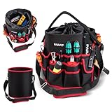 PARAT BASIC Tool Bucket | Werkzeugeimer mit Schultergurt | 62 Fächer & Akkuschrauber-Fach | Robuster Werkzeugbehälter mit Tragegriff | Organizer Eimertasche für Handwerker & Profi Werkzeugaufbewahrung