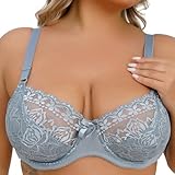 Rrongwn Minimizer-BH Für Damen Komfort Und Weichheit Push Up BH Unsichtbarer Bügel Mit V-Ausschnit Bustier Push Up Bra Bequem Stretch Bra Atmungsaktiver Büstenhalter