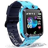 Smartwatch Kinder, Kinder Smartwatch mit GPS und Telefon, GPS Uhr Kindermit IP68 SOS Anruffunktion Voice Chat Kamera Spiele Schulmodus Wecker Handy, Smart Watch Geschenke für Jungen Mädchen Studenten