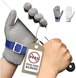 Schwer Schnittfeste Handschuhe,(Level A9/F) Schnittfest,PFAS Frei,Höchste AFSL-und EURO-Klassen,ultimativer Schnittschutz,Kettenhandschuh,Küchenhandschuhe zum Schneiden von Fleisch, Austernschälen(M)