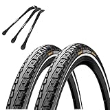 2er Set Continental Fahrradreifen Ride Tour Reflex 28 Zoll (42-622) auswählbar mit Schläuchen + 3 MSZweirad Metall Reifenheber (28 x 1,60, Ohne Schläuche)
