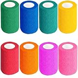 Selbstklebender Verband, 8 Rollen x 7,5cm x 4,5m Pflaster Rolle Verbandsmaterial, Elastische Binde Bandage Fixierbinde Haftbandage Selbstklebend