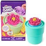 Kinetic Sand Squish Blumen Set - Spielset mit 227 g original magischem Sand in Gelb und Pink, Blumentopf und Förmchen, kreativer Indoor-Spielspaß für Kinder ab 5 Jahren