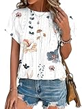 Tomatofrydan Damen Sommer Tshirt Elegant Kurzarm