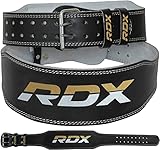RDX 4” Gewichthebergürtel Leder | Fitness-Gürtel Geeignet Für Bodybuilding, Gewichtheben & Krafttraining | Rückenunterstützung Trainingsgürtel Powerlifting Gym Weightlifting Belt , Schwarz