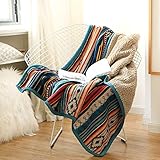Qucover Kuscheldecke Wohndecke 150x200cm flauschig & weich Sofadecke Couchdecke zweiseitige Decke Cashmeer Gefühl Fleecedecke Bunte Streifen