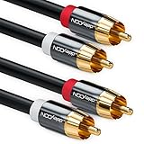 deleyCON 7,5m Cinch Kabel - Stereo Audio RCA Kabel 2x Stecker zu 2x Stecker für HiFi-Anlage, HiFi-Receiver, Heimkino, Blu-Ray Player - Schwarz