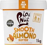 Pip & Nut Cremige Mandelnuss Butter (1kg) | Natürliche Nussbutter, ohne Palmöl, ohne Zuckerzusatz, Hi-Oleic Mandeln, mit hohem Anteil an ungesättigten Fettsäuren, glutenfrei, vegan, milchfrei