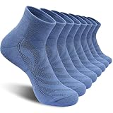 Natugloe 8 Paar Quarter Sportsocken, Baumwolle Sneaker Socken Herren Damen Atmungsaktive Halbsocken Gepolstert mit Frotteesohle