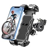 Glangeh Handyhalterung Fahrrad, [Sicheres Schloss] 360° Drehbar Universal Handyhalterung Motorrad, Vollständiger Schutz Fahrrad Handyhalterung für MTB Scooter, für 4,7-6,8 Zoll Smartphone-Schwarz