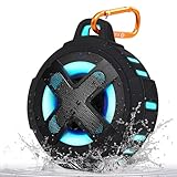 XLeader Bluetooth Lautsprecher, Musikbox Bluetooth music box, IPX7 Wasserdichte Outdoor Klein Lautsprecher mit licht,Clip,Mikrofon, lauter Sound& Bass,2000mAh, für Dusche Pool Strand Camping Geschenke