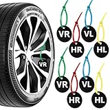 6 Satz Reifenmarker Reifenmarkierer Plättchen Enthalten Kabelbinder Kennzeichnung Reifen Markierung Radmarkierer für PKW SUV Winterreifen Sommerreifen Reifenwechsel