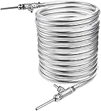 Gegenstrom-Würzekühler, 1 Stück, 3/8 Zoll x 10 m, Edelstahl-Kühlrohr, super effektiver Wärmetauscher, Homebrew-Bierkühler, Spulenrohr, Silber