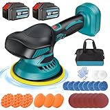 Akku Poliermaschine, Auto Poliermaschine Kompatibel mit Makita 18V Batterie, Exzenter Poliermaschine mit 2 5.5Ah Batterie, Akku Wachsmaschine für Autodetailing, Autoreinigung und Polieren von Auto