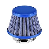 Keenso Universal Motorrad Luftfilter, 38 mm Luftfilter mit hohem Durchfluss Ansauginduktion Kit für Offroad-Motorrad ATV Quad Dirt Pit Bike (Blau)