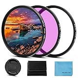 62mm Filter Kit, Fotover 62mm UV CPL FLD Filter Set Universal UV Schutzfilter Zirkular Polarisationsfilter mit Mitte Pinch Objektivdeckel kompatibel mit Canon Nikon Sony Pentax Olympus Fuji Kamera