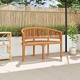 BOWEKAM Möbel, Outdoor-Möbel, Sitzgelegenheiten, Outdoor-Bänke, Bananenbank, 120 cm, massives Teakholz
