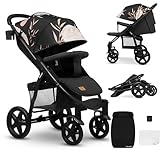 LIONELO Annet Buggy bis 22 kg mit Liegefunktion, Kinderwagen klein zusammenklappbar mit Zubehör, Eva-Schaum-Räder, Moskitonetz, Fußdecke Getränkehalter, Korb