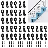 BOULESENM 40 Stück Schlüsselhaken Schwarz,Mini Wandhaken Kleiderhaken,Kleiderhaken wand einzeln,Garderobenhaken Einzeln,wandhaken zum schrauben,Mantelhaken EisenHaken für Schlafzimmer, Wohnzimmer
