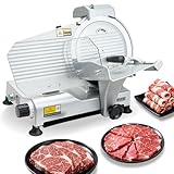 VEVOR Allesschneider Fleischschneider 320 W elektrische Aufschnittmaschine mit 25 cm Klinge, Fleischschneidemaschine mit 0-10 mm einstellbarer Dicke, für gefrorenes Fleisch Schinken Prime Steak