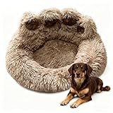 SHJOEE Flauschig Hundebett Katzenbett Bärentatzen-Design Hundekissen Katzenkissen Waschbar Hundekorb Katzenkorb Plüsch rutschfest Haustierbett Warm Schlafplatz für kleine mittelgroße Hunde/Katze/Hasen