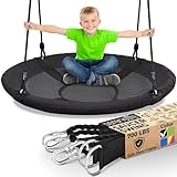 SereneLife Flying Fun Toy – Indoor/Outdoor Hängendes Schaukelspielzeug, Metall, Schwarz, Einheitsgröße
