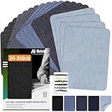 Nsickr -Jean Patches zum Bügeln auf innen und außen. Verschiedene Blautöne Patches Repair Kit. Jeans. Reparaturset für Kleidung. Starker Klebstoff. Mehrere Spezifikationen (Fünf Farben, 7.5×10.5 CM)
