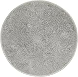 andiamo Badematte rutschfest Florida - Badezimmerteppich weich und flauschig - Badteppich rutschfest waschbar Duschvorleger Badvorleger für Badezimmer 60 cm rund grau