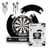 KOTO - Tournament Dartscheibe Set Schwarz, inkl. Surround, 2 Sätze 23 Gramm Darts, Halterung Dartscheibe & Dart Oche