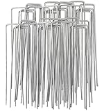 Landschaftsklammern, 60 Stück, 15,2 cm, verzinkter Stahl, Gartenpfähle, robuste Sicherungsklammern, Anti-Rost-Pfähle zur Sicherung von Unkrautgewebe, Landschaftsgewebe, Bodenplanen, Vlies