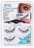 ARDELL Deluxe Pack - Style 120, 2 x Paar Echthaarwimpern mit Duo Wimpernkleber und Applikator zum Anbringen der künstlichen Wimpern, das Original für Fake Lashes, 26 gr.