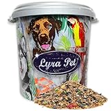 Lyra Pet® | 10 kg Nymphensittichfutter Großsittichfutter + 30 L Tonne | Alleinfutter für Großsittiche | Vogelfutter für Sittiche | Nahrhaftes Futter | Energiespender für Nymphensittiche | Artgerecht