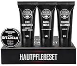 Viking Revolution - Gesichtspflege Männer - (142 g je) Verjüngende Feuchtigkeitscreme, Mikrodermabrasion-Gesichtspeeling, Schaumreiniger, Eye Cream (29 g) - Herren Geschenke