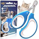 JOY & EMOTION® SUPER KRALLENSCHERE KATZEN, Hunde & Kleintiere | Präzise & Sichere Katzennagelschere für Anfänger | Ergonomisch & Handlich | Rostfreier Stahl, Scharfe Klingen | Profi Krallenpflege