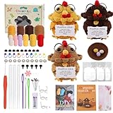 Einfaches Häkelset für Anfänger - Häkeln Tier-Kits Häkeln Huhn - Positive Häkeltiere, Häkelset Tiere für Rucksack, Desktop oder Auto, Geburtstage, Muttertag