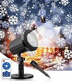 KALAHOL Weihnachten Schneeflocke Projektor Lichter, LED Projektor Weihnachten Aussen für Christmas, wetterfest, Fernbedienung, Dekoration von Weihnachtsfesten und Partys