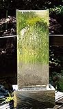 Köhko Springbrunnen Muro S Höhe ca. 95 cm mit LED-Beleuchtung aus Edelstahl Wasserwand Wasserspiel für Garten Terrasse