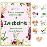 Zwiebel Samen Set Premium Saatgut | 9 x mediterrane und einheimische Varianten für Garten und Balkon Gemüsesamen