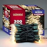 GLOWNOVA 19,4 m klare Draht-Lichterkette, 300 Stück, klare Weihnachtslichter, UL-zertifizierte Mini-Weihnachtslichter für den Innen- und Außenbereich für Weihnachten, Party, Baumdekoration