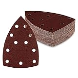 Prio-Schleifdreiecke │ 50 Stück │ 11-Loch │ 105 x 152 mm │ Korn 80 │ für Multischleifer │ Schleifblätter │ dreieckige Schleifpads │ Schleifpapier