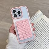 GXZJFC Candy Bumper Handyhülle für iPhone 16 E 15 14 13 12 11 Pro Max XR X XS 7 8 Plus 3D Saugnapf Airbag Klare stoßfeste Abdeckung, Pink, Für iPhone X